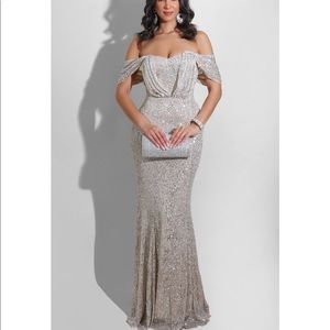 TONIGHT IS ABOUT YOU GOWN- SILVER